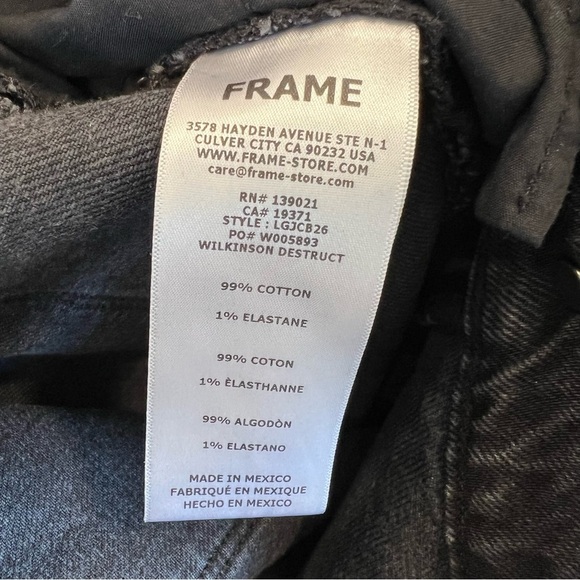 Frame Denim Black Le Garçon Crop Ankle Jeans Mid Rise Straight Fit Size 31 NWT - Picture 6 of 6